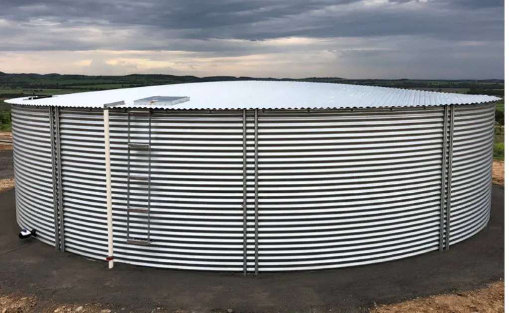 Completed steel water tank on a rural property in Western Australia